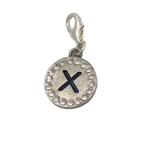 b*charmed Jeweled Round Letter “X” Charm/Pendant